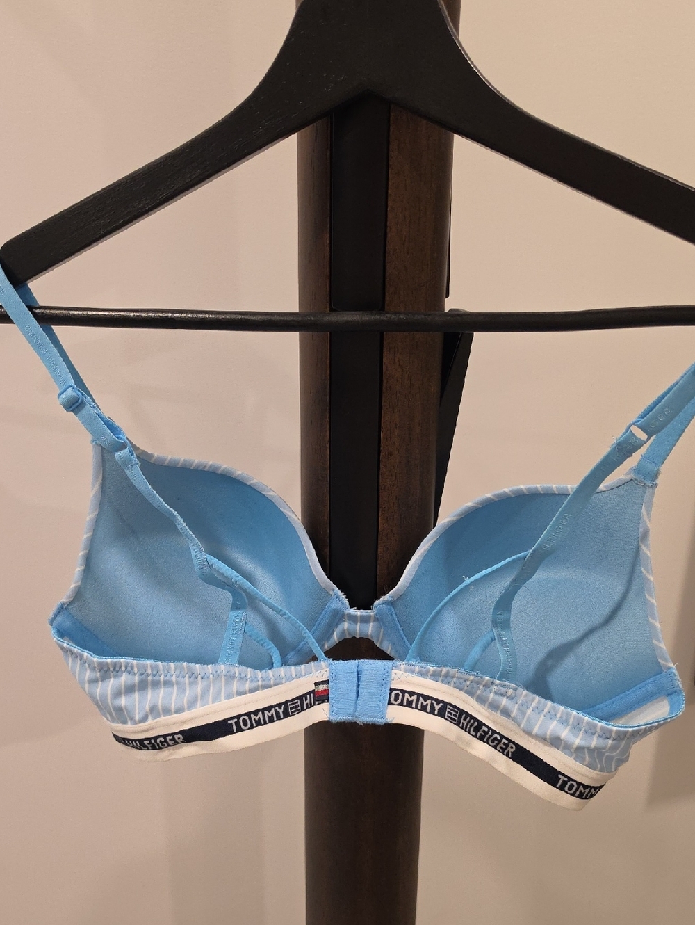 Tommy Hilfiger Light Blue Striped Underwire Bra